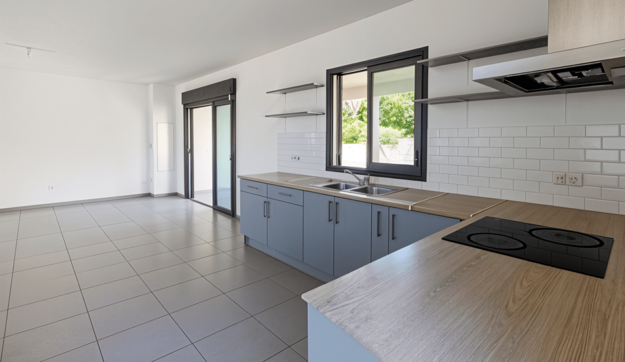 cuisine vue de l'entree